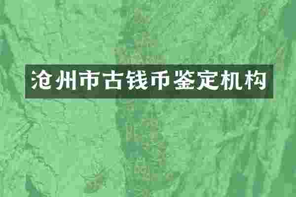 沧州市古钱币鉴定机构