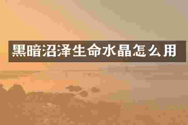黑暗沼泽生命水晶怎么用