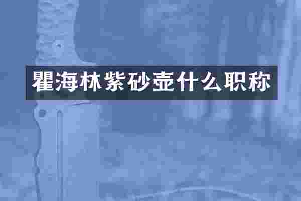 瞿海林紫砂壶什么职称