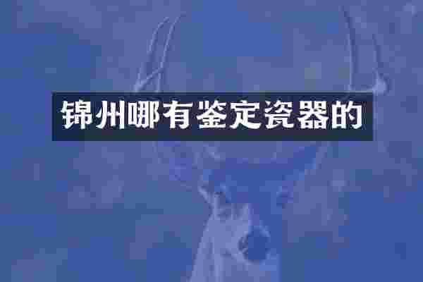 锦州哪有鉴定瓷器的