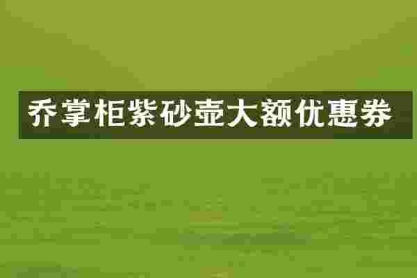 乔掌柜紫砂壶大额优惠券