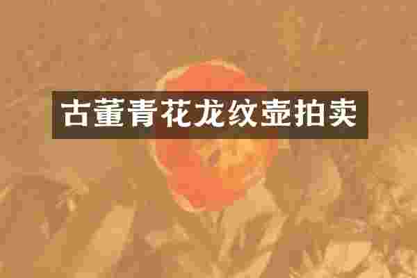 古董青花龙纹壶拍卖