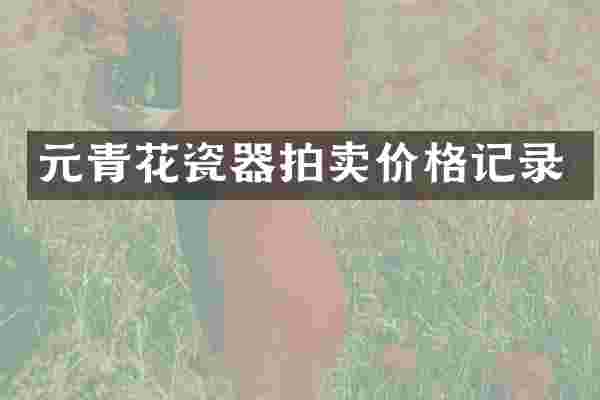 元青花瓷器拍卖价格记录