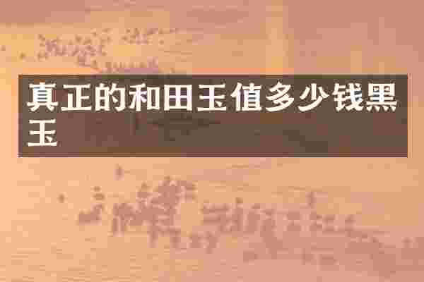真正的和田玉值多少钱黑玉