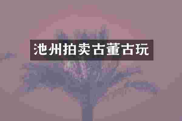 池州拍卖古董古玩