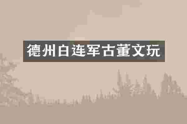 德州白连军古董文玩