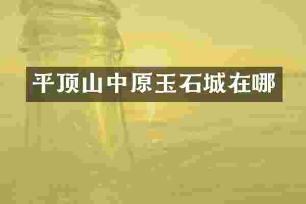 平顶山中原玉石城在哪