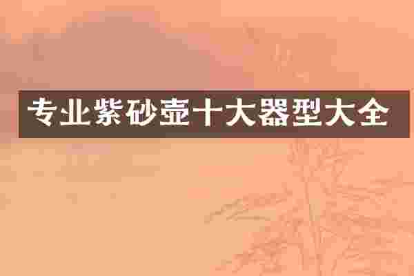 专业紫砂壶十大器型大全