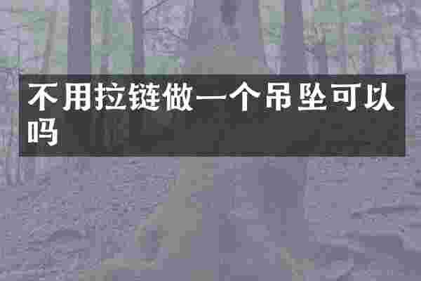 不用拉链做一个吊坠可以吗