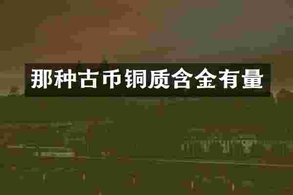 那种古币铜质含金有量