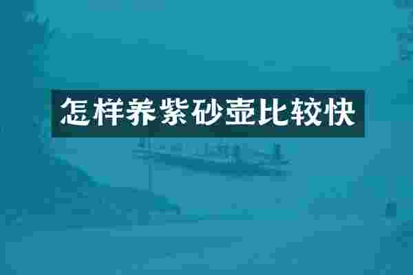 怎样养紫砂壶比较快