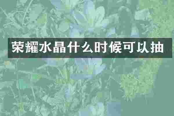 荣耀水晶什么时候可以抽