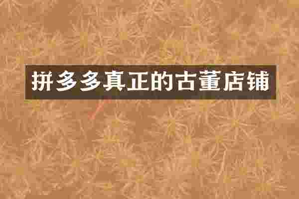 拼多多真正的古董店铺