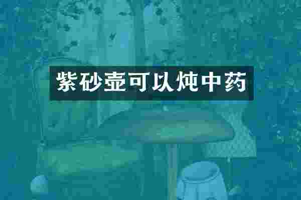 紫砂壶可以炖中药