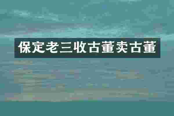保定老三收古董卖古董