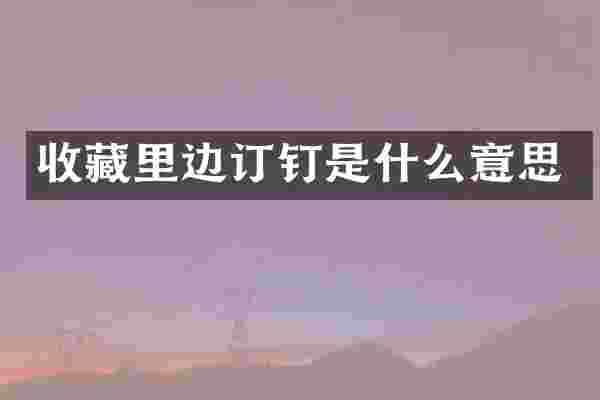 收藏里边订钉是什么意思