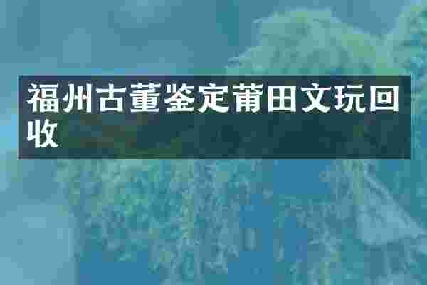 福州古董鉴定莆田文玩回收