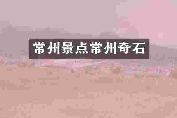 常州景点常州奇石