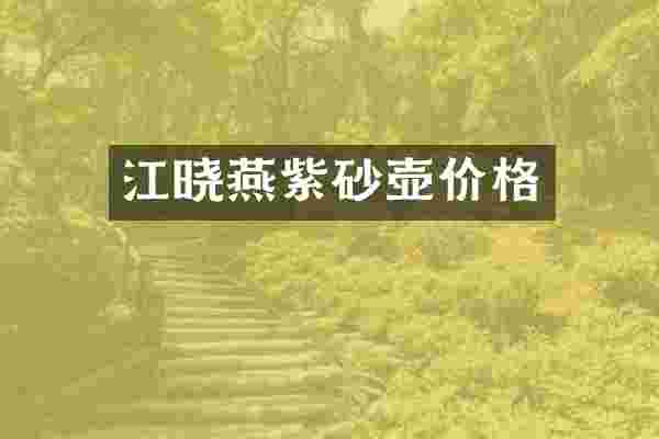 江晓燕紫砂壶价格