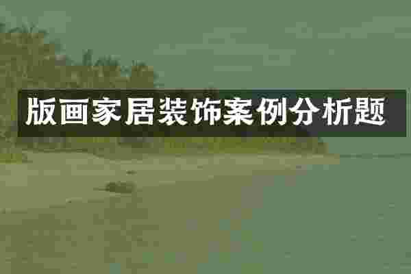 版画家居装饰案例分析题