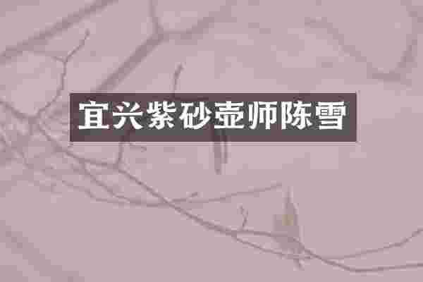 宜兴紫砂壶师陈雪