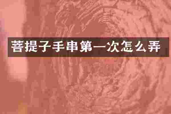 菩提子手串第一次怎么弄