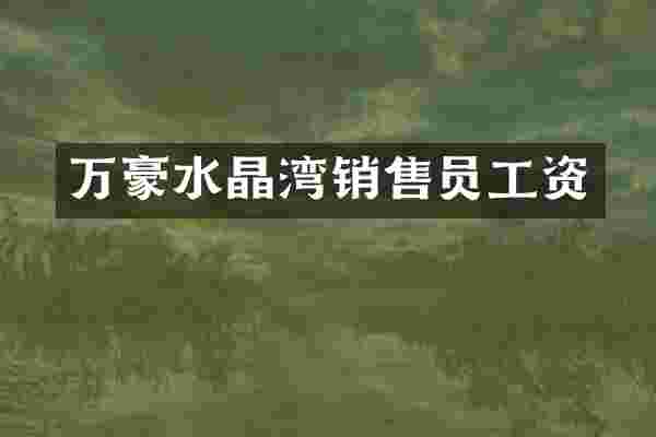 万豪水晶湾销售员工资