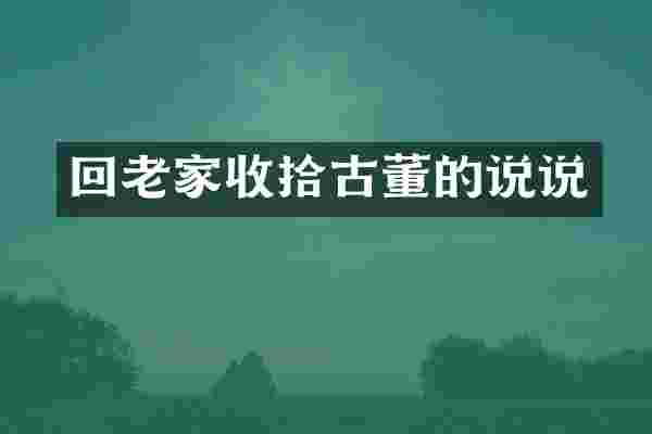 回老家收拾古董的说说