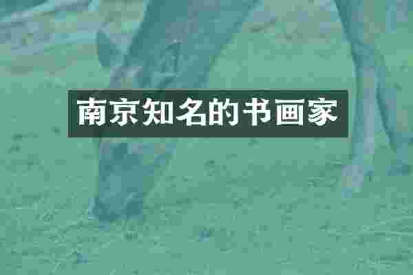 南京知名的书画家