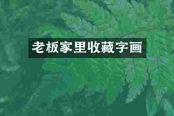 老板家里收藏字画