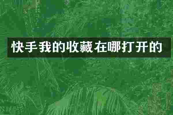 快手我的收藏在哪打开的