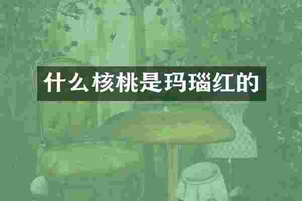 什么核桃是玛瑙红的