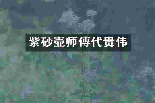 紫砂壶师傅代贵伟