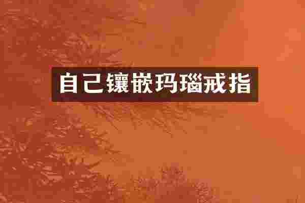 自己镶嵌玛瑙戒指