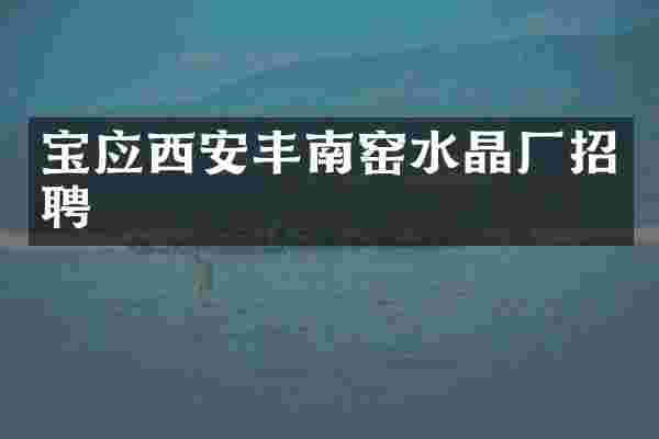 宝应西安丰南窑水晶厂招聘