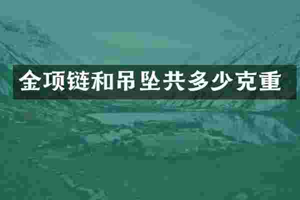金项链和吊坠共多少克重