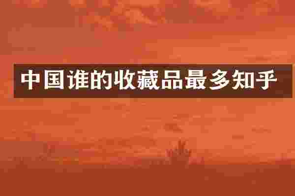 中国谁的收藏品最多知乎