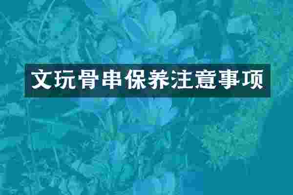文玩骨串保养注意事项