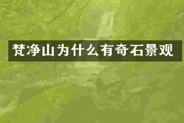 梵净山为什么有奇石景观