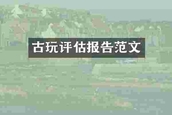 古玩评估报告范文