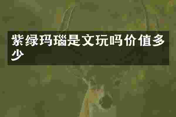 紫绿玛瑙是文玩吗价值多少