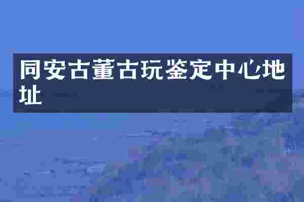 同安古董古玩鉴定中心地址