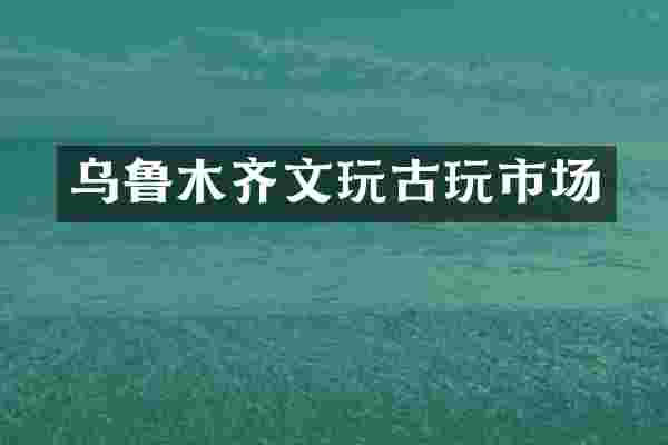乌鲁木齐文玩古玩市场