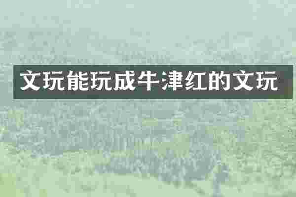 文玩能玩成牛津红的文玩