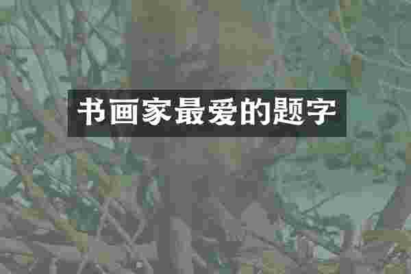 书画家最爱的题字