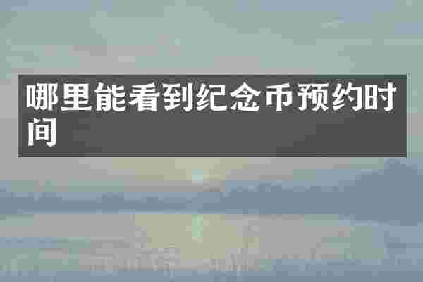 哪里能看到纪念币预约时间