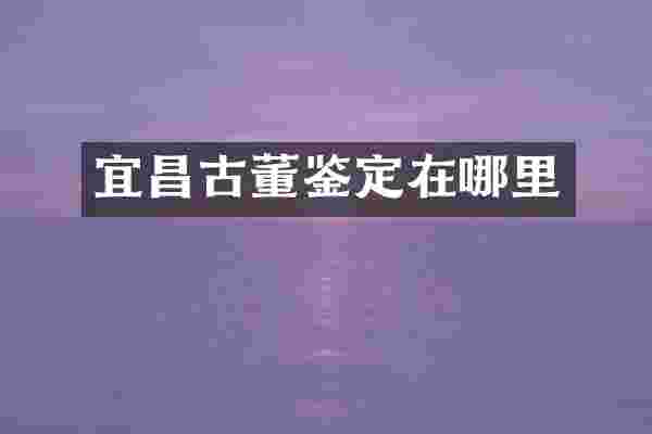 宜昌古董鉴定在哪里