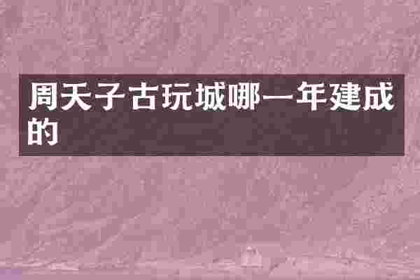 周天子古玩城哪一年建成的