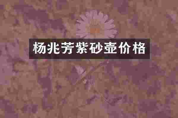 杨兆芳紫砂壶价格