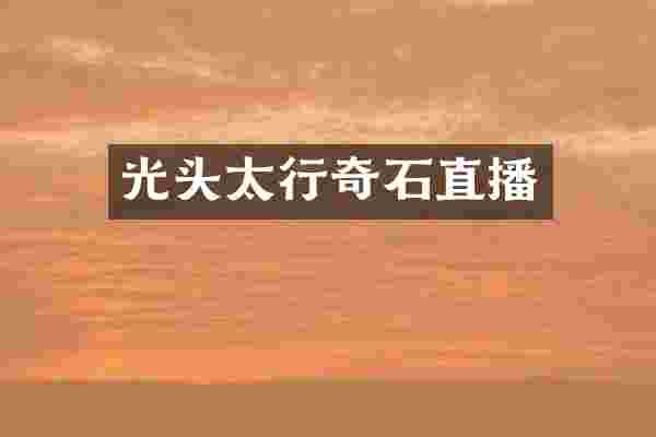 光头太行奇石直播